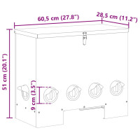 Produktbild för Hönsfodertråg 2 pcs Olivgrön 60,5 x 29 x 51 cm Kallvalsat Stål