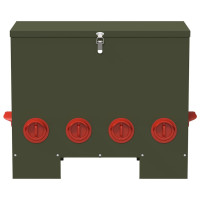 Produktbild för Hönsfodertråg 2 pcs Olivgrön 60,5 x 29 x 51 cm Kallvalsat Stål