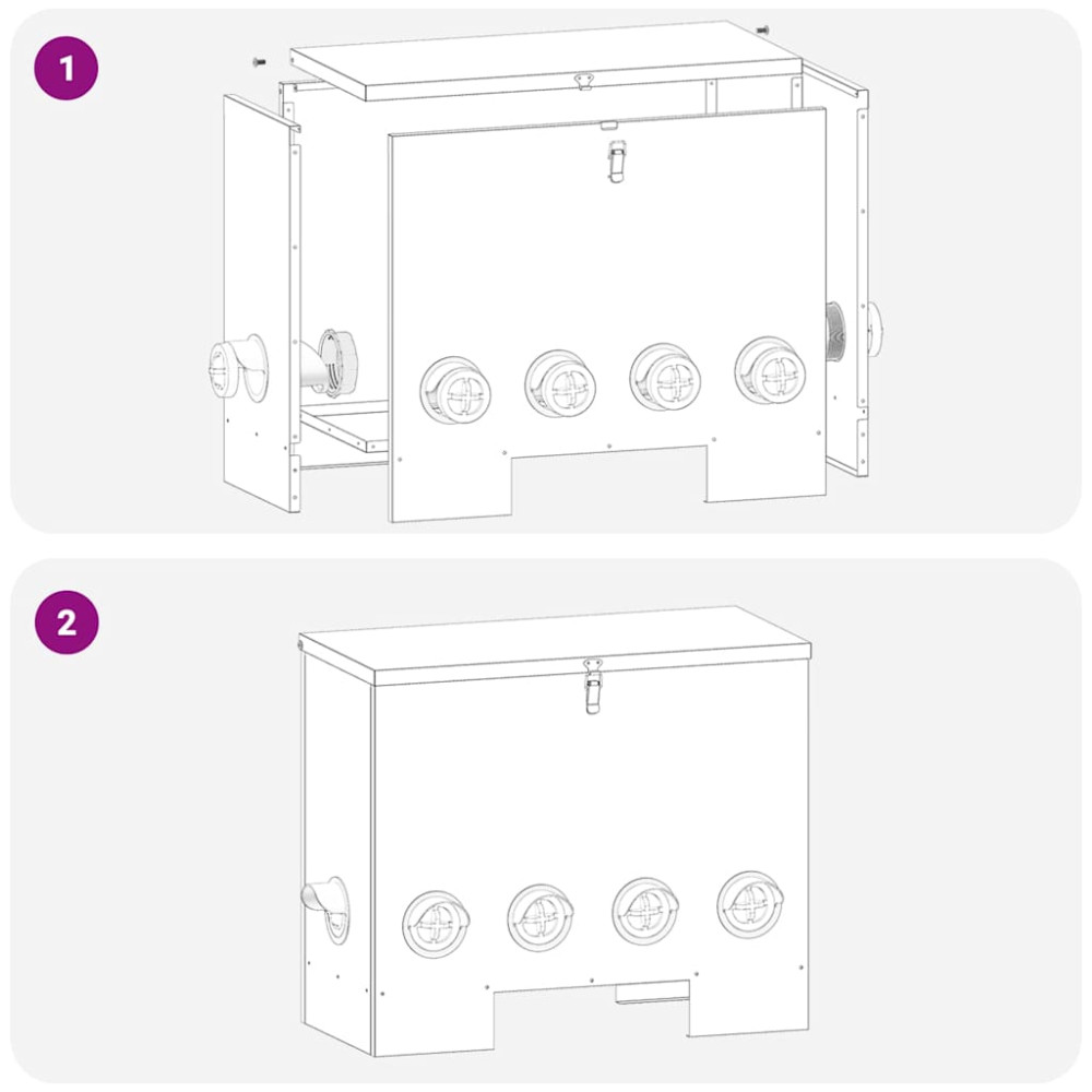 Produktbild för Hönsfodertråg 2 pcs Olivgrön 60,5 x 29 x 51 cm Kallvalsat Stål