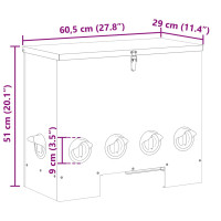 Produktbild för Hönsfodertråg 2 pcs Svart 60,5 x 29 x 51 cm Kallvalsat Stål