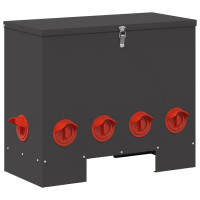 Produktbild för Hönsfodertråg 2 pcs Svart 60,5 x 29 x 51 cm Kallvalsat Stål