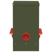 Produktbild för Hönsfodertråg 2 pcs Olivgrön 60,5 x 29 x 51 cm Kallvalsat Stål