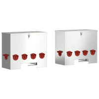 Produktbild för Hönsfodertråg 2 pcs Silver 60,5 x 29 x 51 cm Galvaniserat Stål