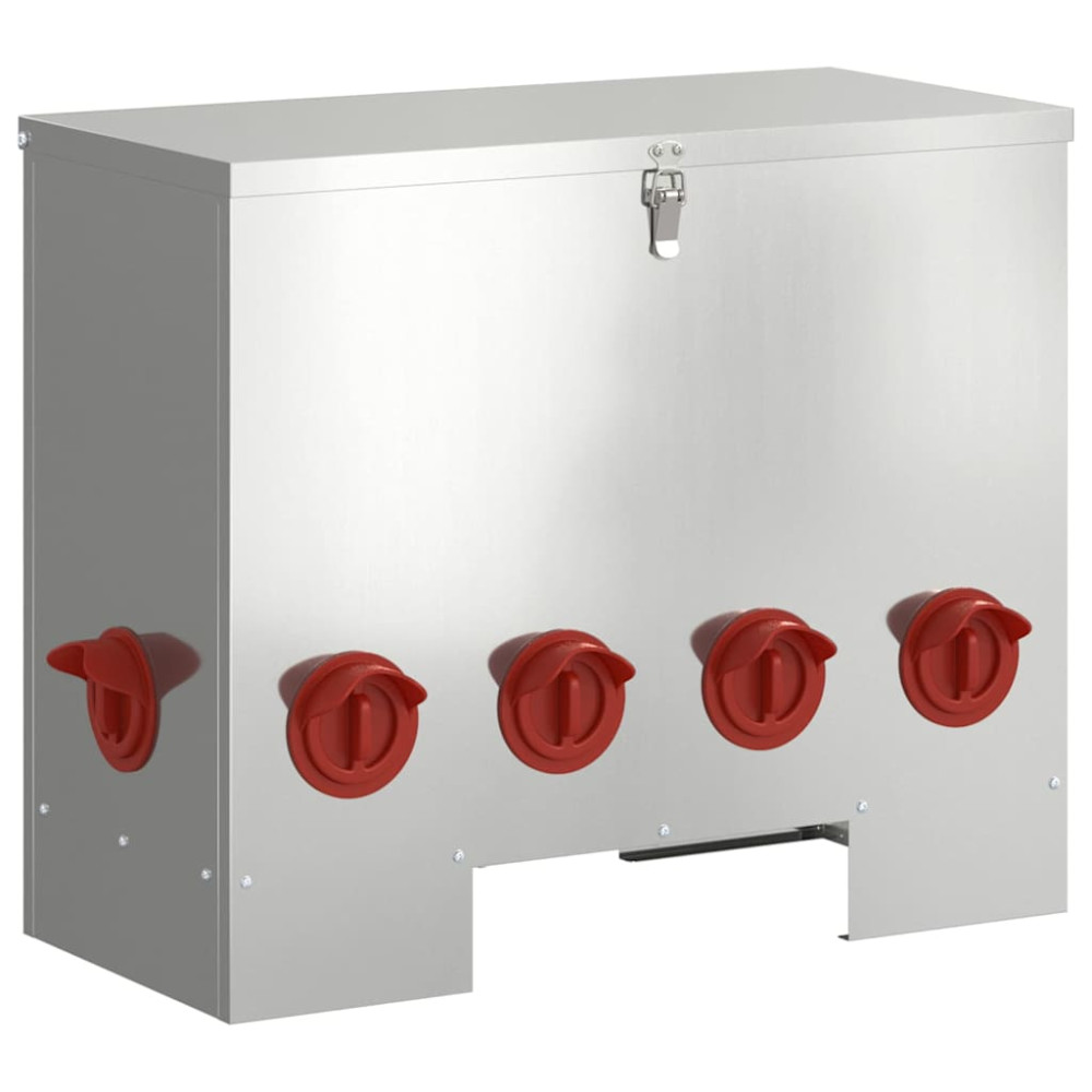 Produktbild för Hönsfodertråg 2 pcs Silver 60,5 x 29 x 51 cm Galvaniserat Stål
