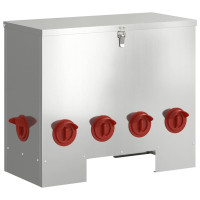 Produktbild för Hönsfodertråg 2 pcs Silver 60,5 x 29 x 51 cm Galvaniserat Stål