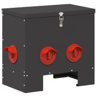Produktbild för Hönsfodertråg 2 pcs Svart 40,5 x 25 x 38 cm Kallvalsat Stål