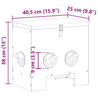 Produktbild för Hönsfodertråg 2 pcs Olivgrön 40,5 x 25 x 38 cm Kallvalsat Stål