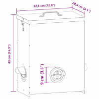 Produktbild för Hönsfodertråg 2 pcs Svart 32,5 x 20,5 x 43 cm Kallvalsat Stål