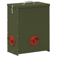 Produktbild för Hönsfodertråg 2 pcs Olivgrön 32,5 x 20,5 x 43 cm