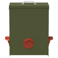 Produktbild för Hönsfodertråg 2 pcs Olivgrön 32,5 x 20,5 x 43 cm