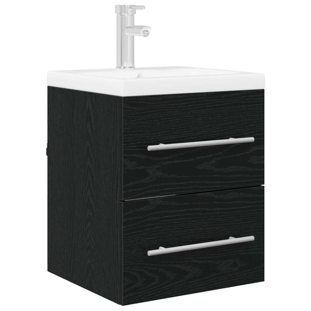 Produktbild för Diskbänksskåp Svart Ek 38,5 x 41 x 48 cm Konstruerat trä