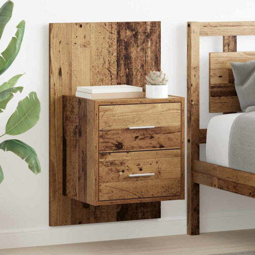 vidaXL Väggmonterad sänggavel 2 pcs Gammalt trä 48,5 x 32,5 x 80 cm