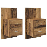 Produktbild för Väggmonterad sänggavel 2 pcs Gammalt trä 48,5 x 32,5 x 80 cm