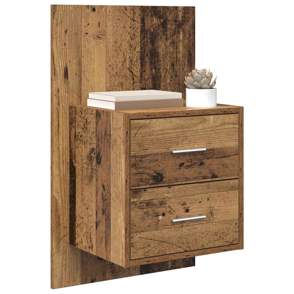 Produktbild för Väggmonterad sänggavel 2 pcs Gammalt trä 48,5 x 32,5 x 80 cm
