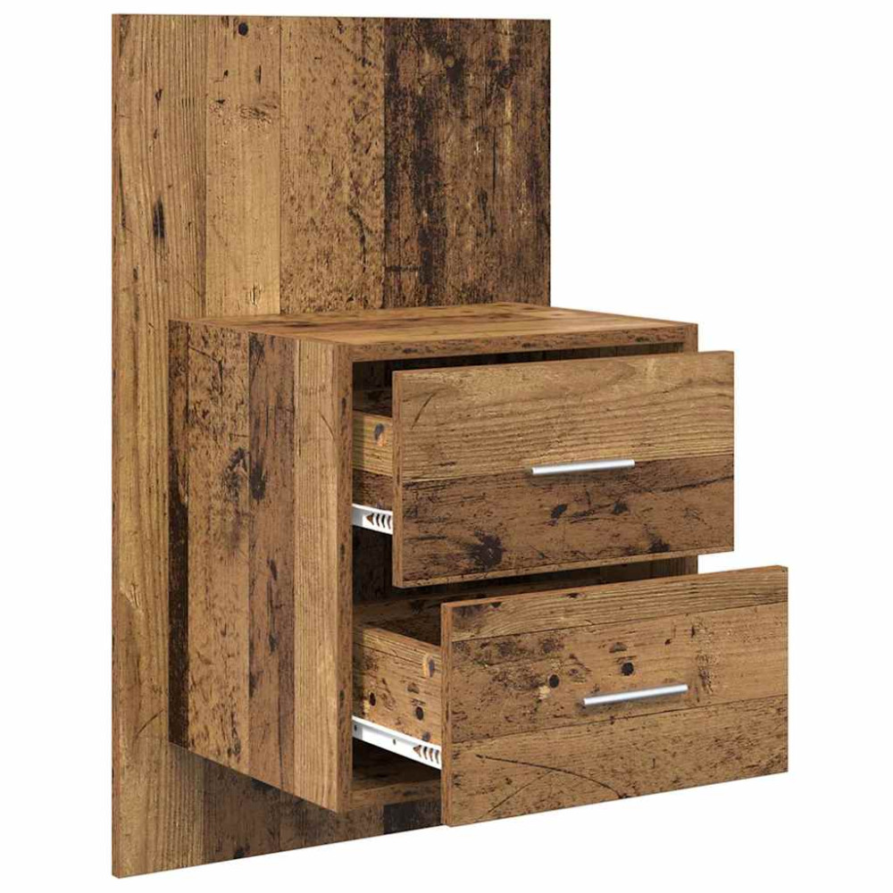 Produktbild för Väggmonterad sänggavel 2 pcs Gammalt trä 48,5 x 32,5 x 80 cm