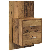 Produktbild för Väggmonterad sänggavel 2 pcs Gammalt trä 48,5 x 32,5 x 80 cm