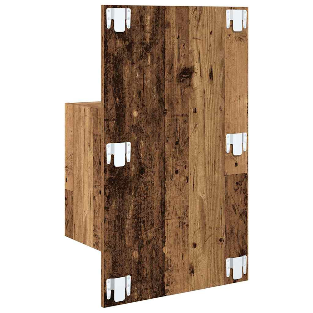 Produktbild för Väggmonterad sänggavel 2 pcs Gammalt trä 48,5 x 32,5 x 80 cm