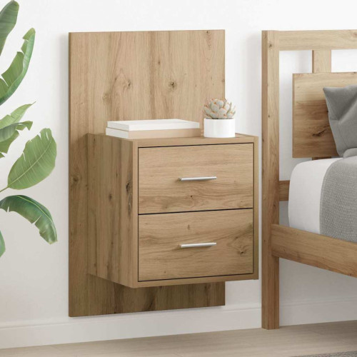 vidaXL Väggmonterad sänggavel 2 pcs Artisan Ek 48,5 x 32,5 x 80 cm