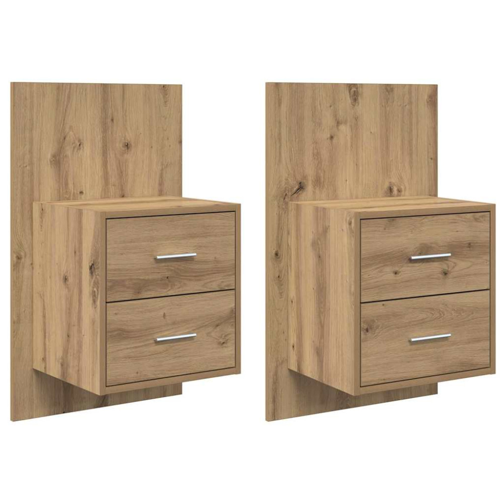 Produktbild för Väggmonterad sänggavel 2 pcs Artisan Ek 48,5 x 32,5 x 80 cm