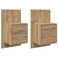 Produktbild för Väggmonterad sänggavel 2 pcs Artisan Ek 48,5 x 32,5 x 80 cm