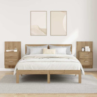 Produktbild för Väggmonterad sänggavel 2 pcs Artisan Ek 48,5 x 32,5 x 80 cm