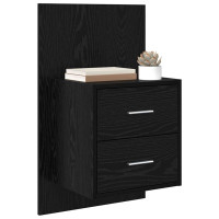 Produktbild för Väggmonterad sänggavel 2 pcs Svart Ek 48,5 x 32,5 x 80 cm