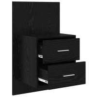Produktbild för Väggmonterad sänggavel 2 pcs Svart Ek 48,5 x 32,5 x 80 cm