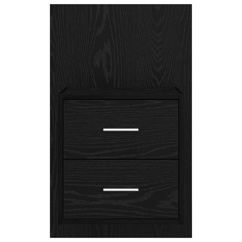 Produktbild för Väggmonterad sänggavel 2 pcs Svart Ek 48,5 x 32,5 x 80 cm