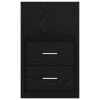Produktbild för Väggmonterad sänggavel 2 pcs Svart Ek 48,5 x 32,5 x 80 cm