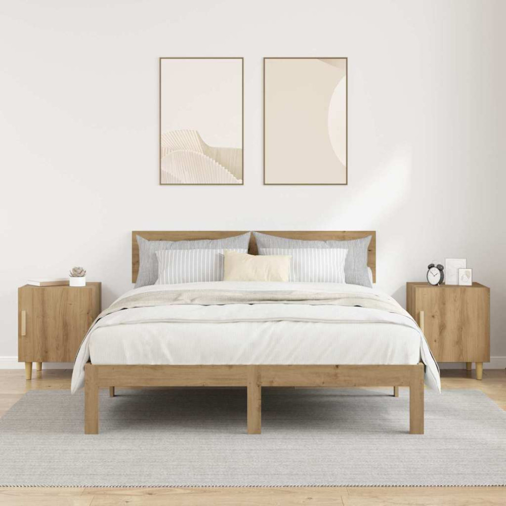Produktbild för Nattduksbord 2 pcs Artisan Ek 40 x 40 x 50 cm Konstruerat trä