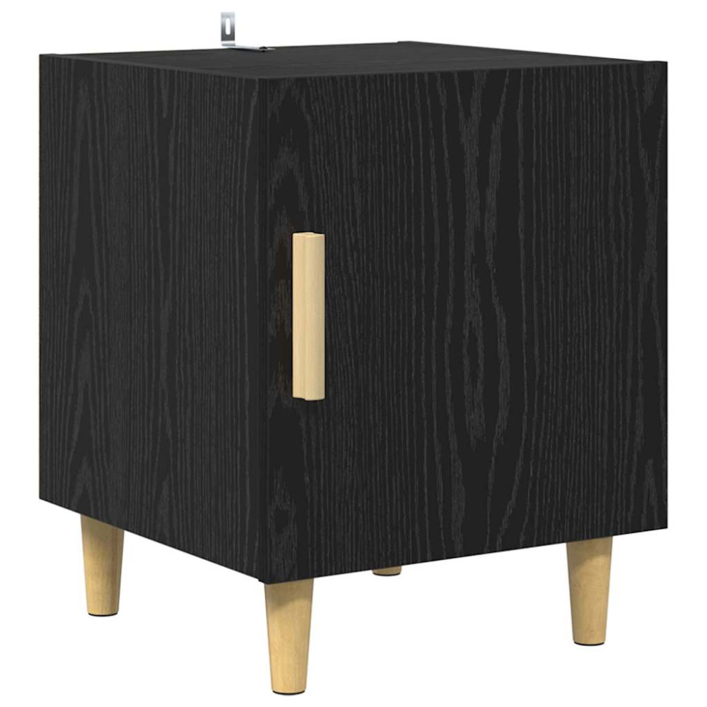 Produktbild för Nattduksbord Svart Ek 40 x 40 x 50 cm Konstruerat trä