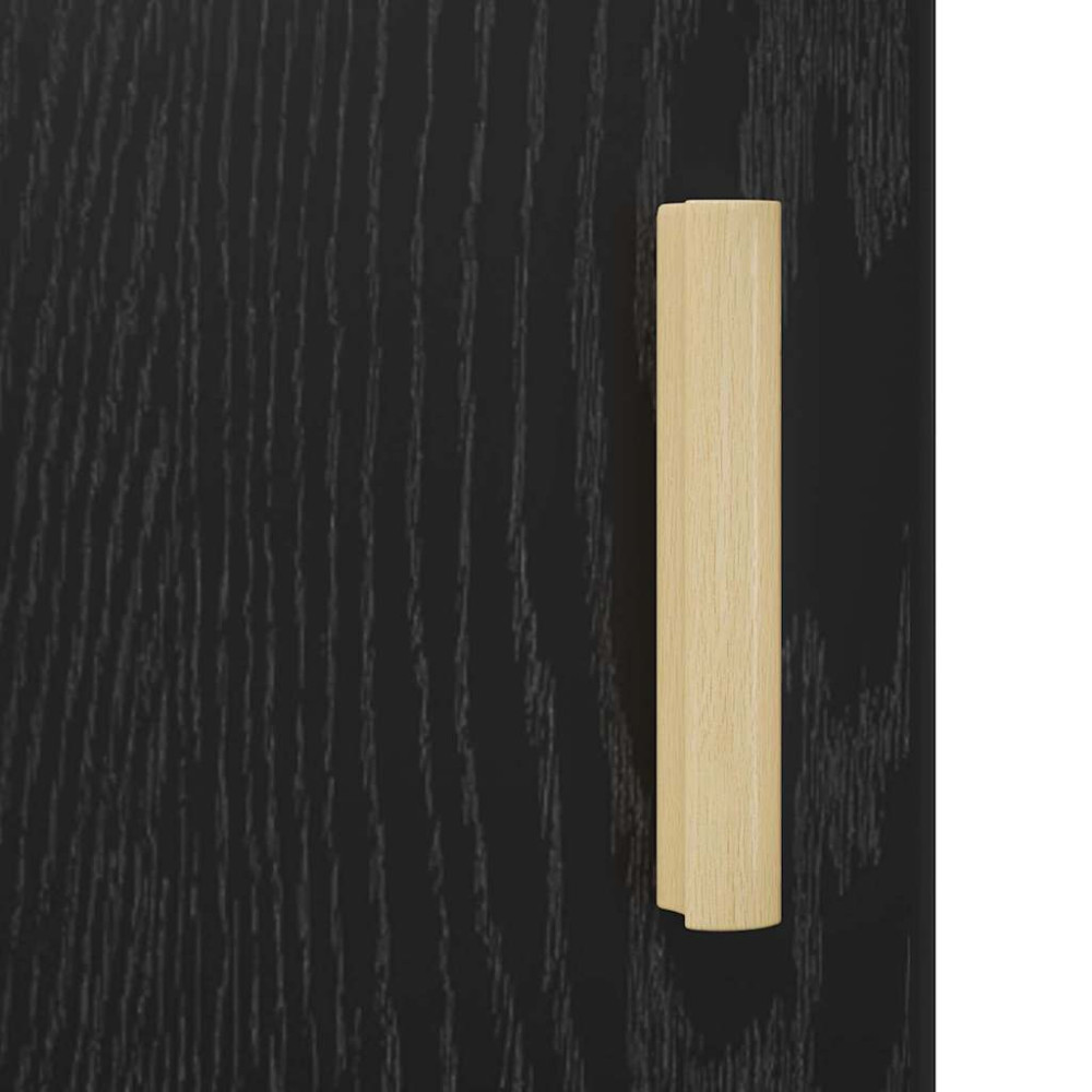 Produktbild för Nattduksbord 2 pcs Svart Ek 40 x 40 x 50 cm Konstruerat trä