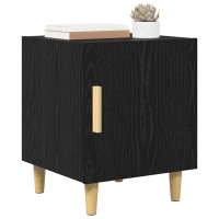 Produktbild för Nattduksbord 2 pcs Svart Ek 40 x 40 x 50 cm Konstruerat trä