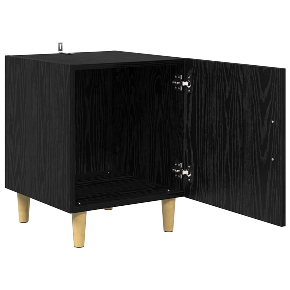 Produktbild för Nattduksbord 2 pcs Svart Ek 40 x 40 x 50 cm Konstruerat trä