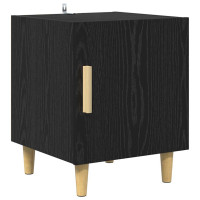 Produktbild för Nattduksbord 2 pcs Svart Ek 40 x 40 x 50 cm Konstruerat trä