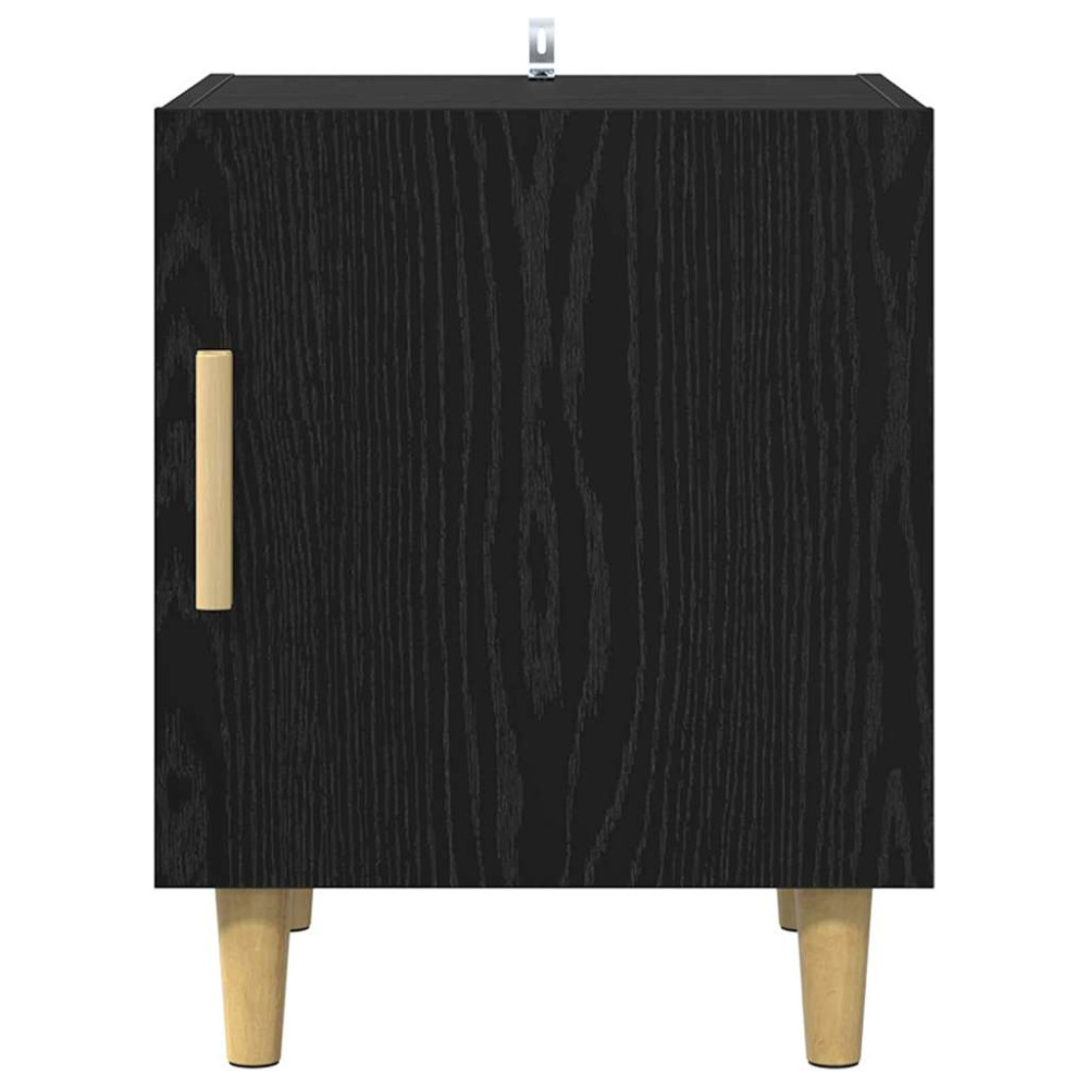 Produktbild för Nattduksbord 2 pcs Svart Ek 40 x 40 x 50 cm Konstruerat trä
