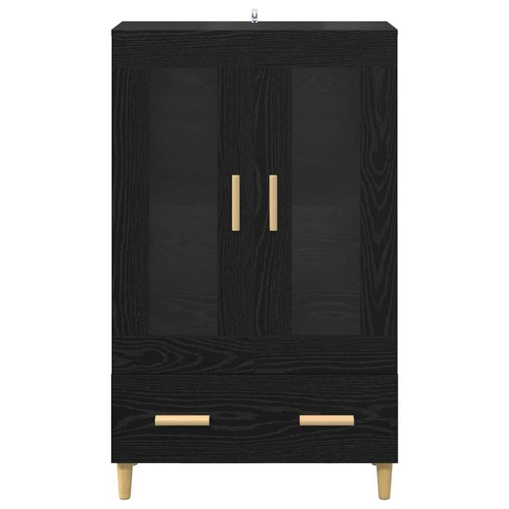 Produktbild för Skåp med låda Svart Ek 70 x 31 x 115 cm Konstruerat trä