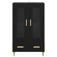 Produktbild för Skåp med låda Svart Ek 70 x 31 x 115 cm Konstruerat trä