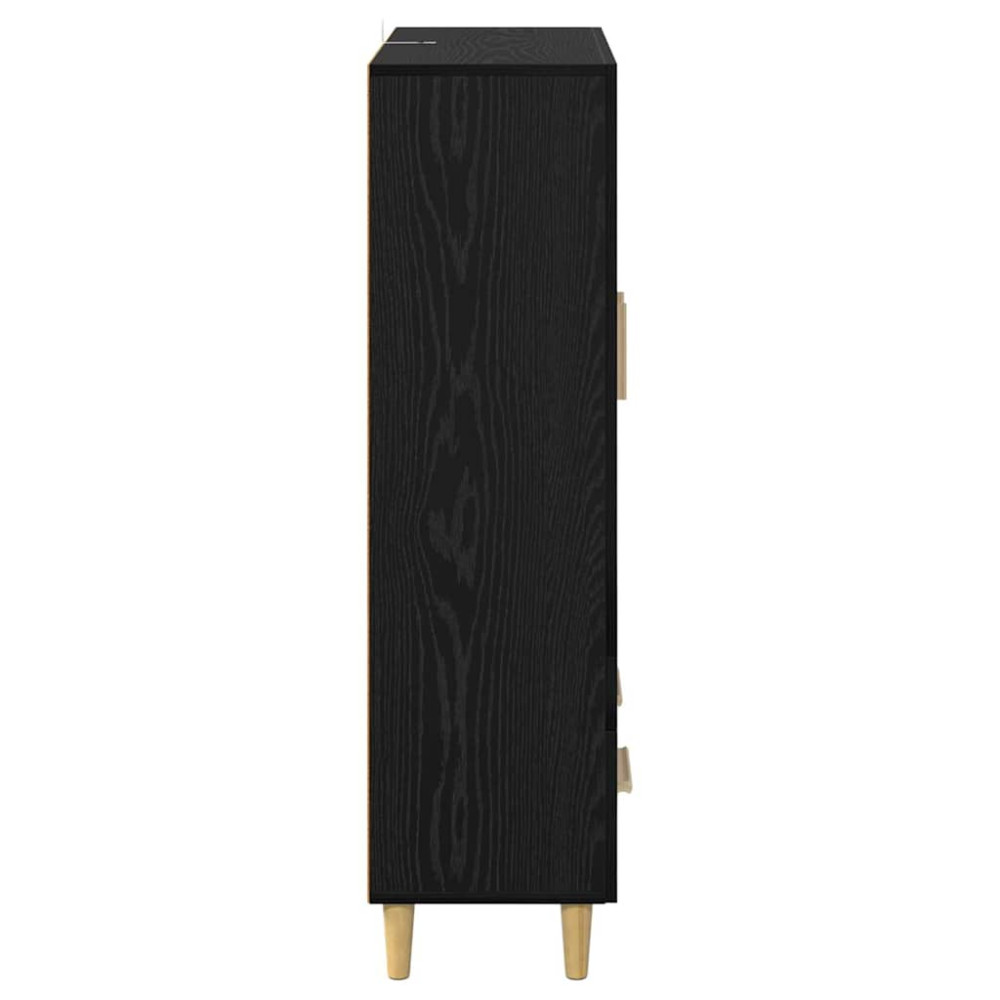 Produktbild för Skåp med låda Svart Ek 70 x 31 x 115 cm Konstruerat trä