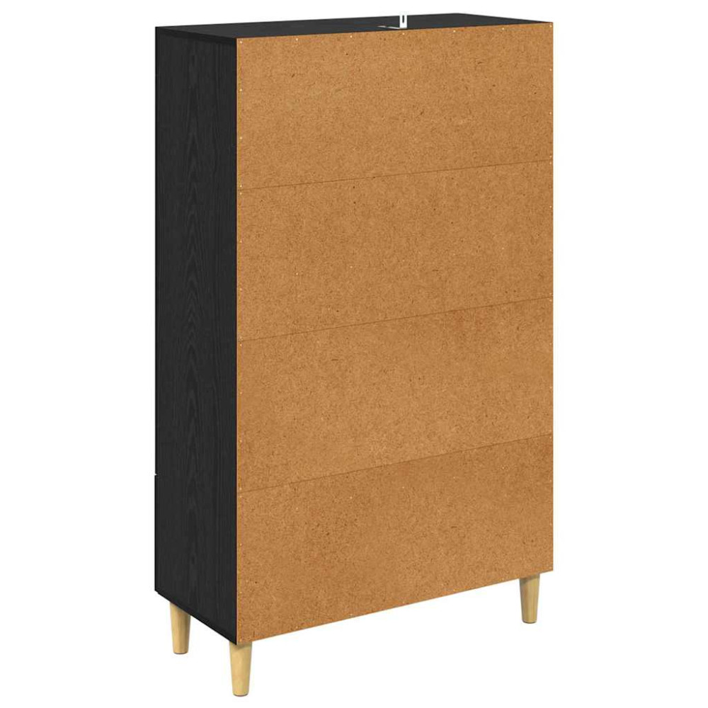 Produktbild för Skåp med låda Svart Ek 70 x 31 x 115 cm Konstruerat trä