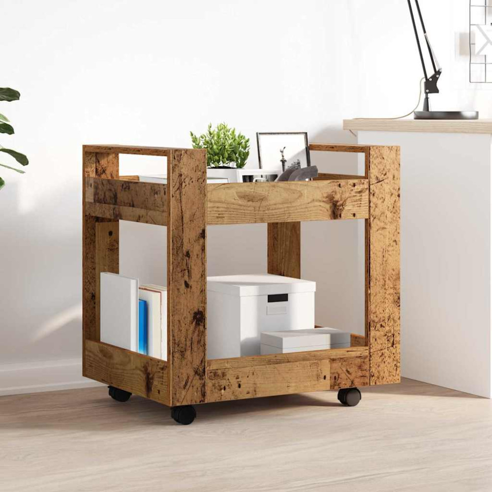 Produktbild för Bordsvagn Gammalt trä 60 x 45 x 60 cm Konstruerat trä