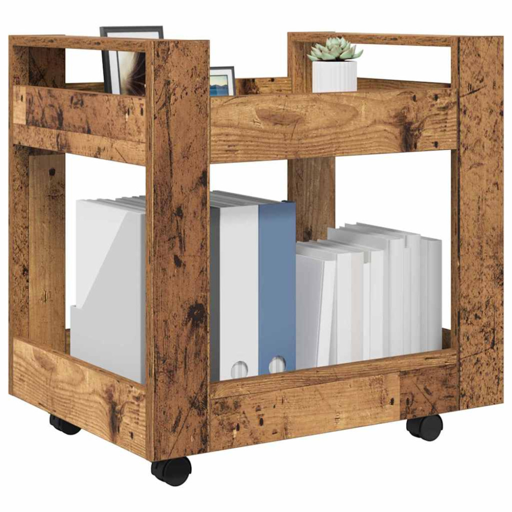 Produktbild för Bordsvagn Gammalt trä 60 x 45 x 60 cm Konstruerat trä