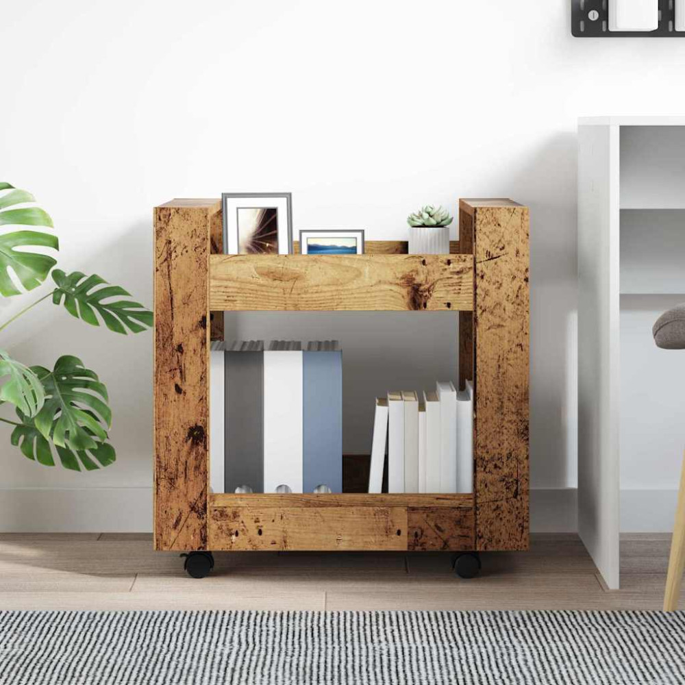 Produktbild för Bordsvagn Gammalt trä 60 x 45 x 60 cm Konstruerat trä