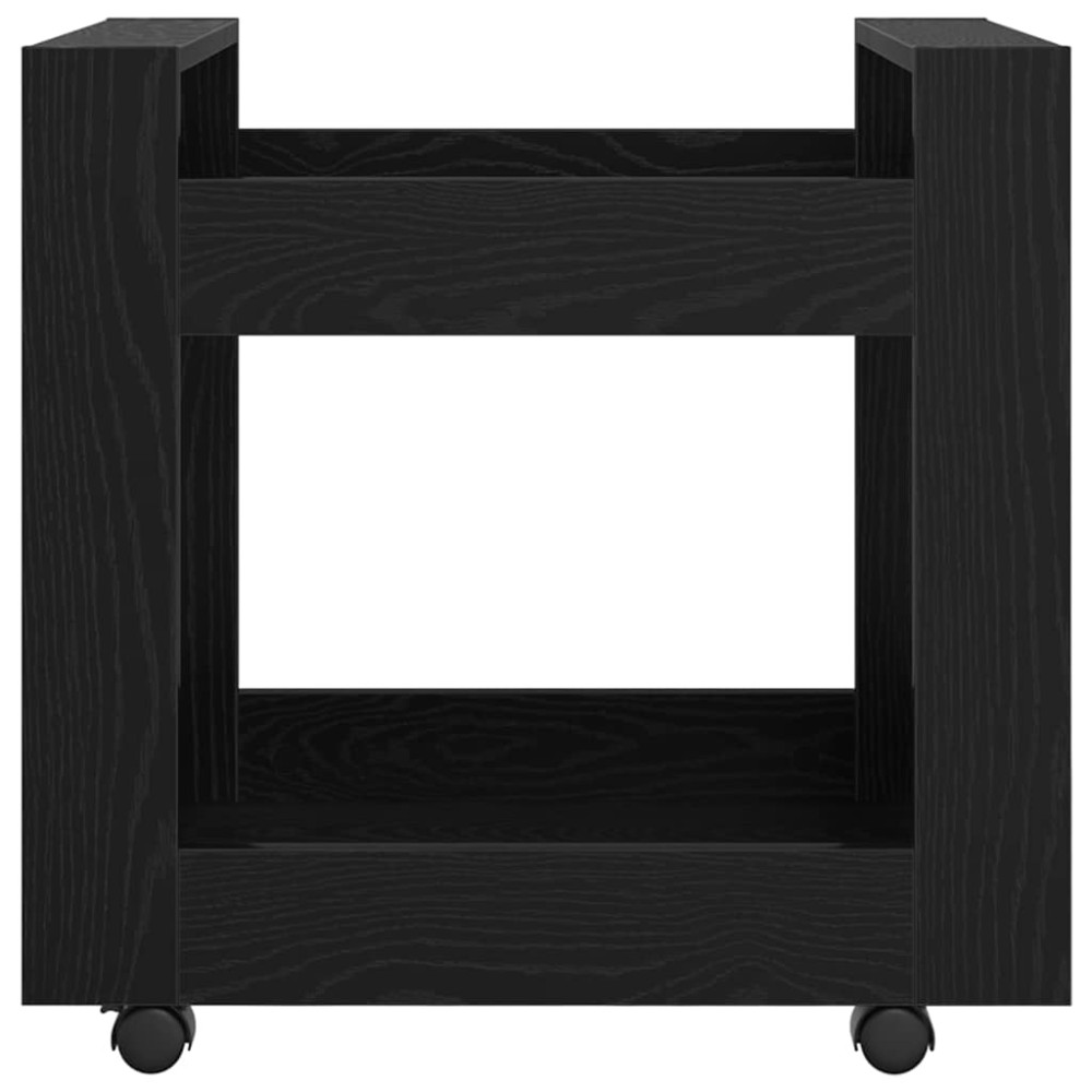 Produktbild för Bordsvagn Svart Ek 60 x 45 x 60 cm Konstruerat trä