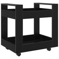 Produktbild för Bordsvagn Svart Ek 60 x 45 x 60 cm Konstruerat trä