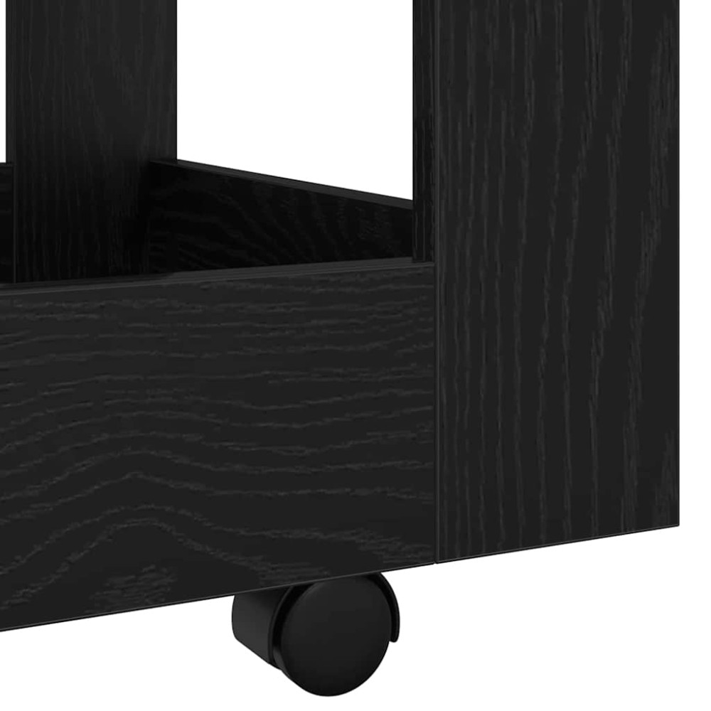 Produktbild för Bordsvagn Svart Ek 60 x 45 x 60 cm Konstruerat trä