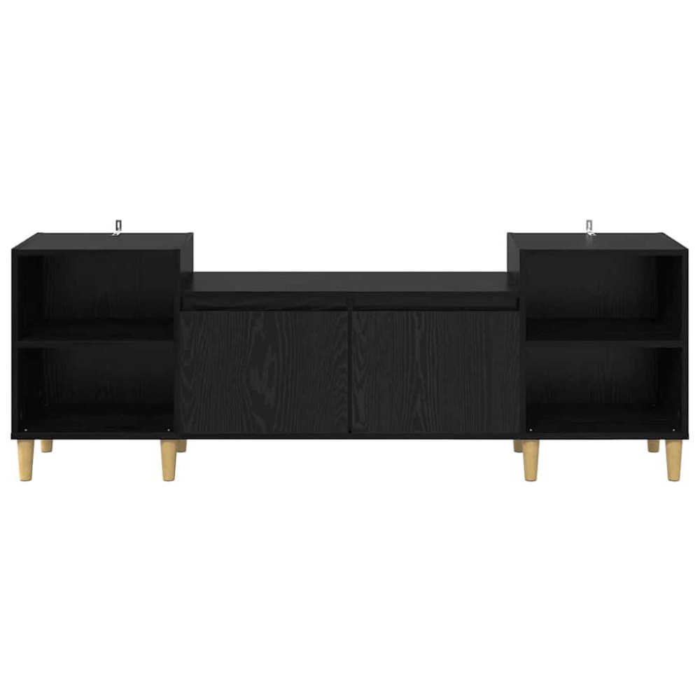 Produktbild för TV-skåp Svart Ek 160 x 35 x 55 cm Konstruerat trä