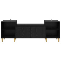 Produktbild för TV-skåp Svart Ek 160 x 35 x 55 cm Konstruerat trä