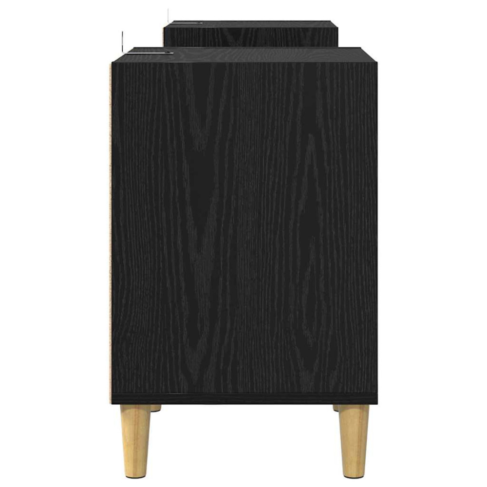 Produktbild för TV-skåp Svart Ek 160 x 35 x 55 cm Konstruerat trä