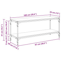 Produktbild för TV-skåp Gammalt trä 100x33x41cm Konstruerat trä och järn